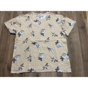 Knickerbocker Shirt, Women's Size Large, White Gray, Floral, Short Sleeve